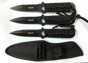 Набор метательных ножей с черными лезвиями