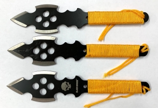 Набор метательных ножей с желтым шнуром