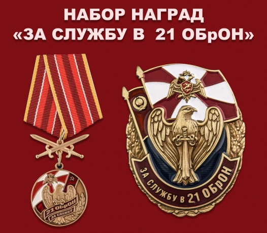 Набор наград "За службу в 21 ОБрОН"