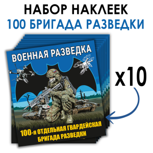 Набор наклеек "100-я отдельная гвардейская разведывательная бригада"