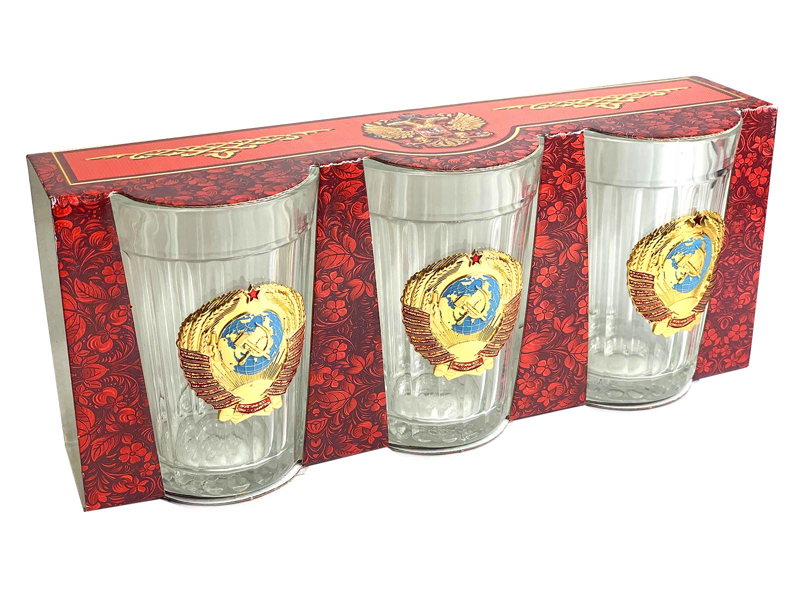 Набор граненых стаканов с гербом СССР