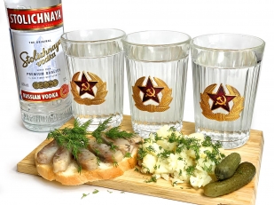 Набор стеклянных стаканов Советская Армия