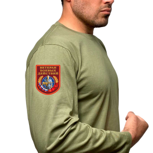 Надежная футболка с длинным рукавом с термотрансфером Ветеран боевых действий
