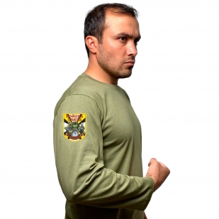 Надежная футболка с длинным рукавом с термотрансфером Войска связи