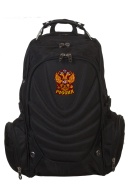 Купить надежный черный рюкзак с гербом России