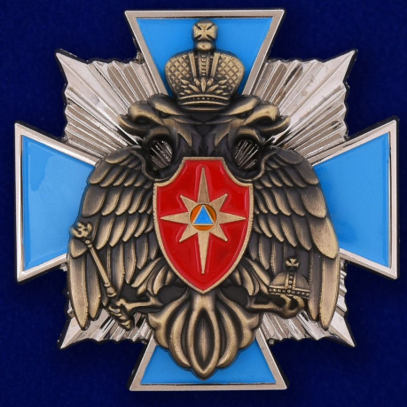 Купить наградной крест МЧС России в оригинальном футляре из флока