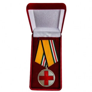 Комплект наградных медалей "За помощь в бою" МО РФ (5 шт) в бархатистых футлярах