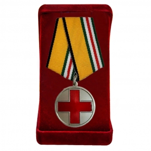 Комплект наградных медалей "За помощь в бою" МО РФ (5 шт) в бархатистых футлярах