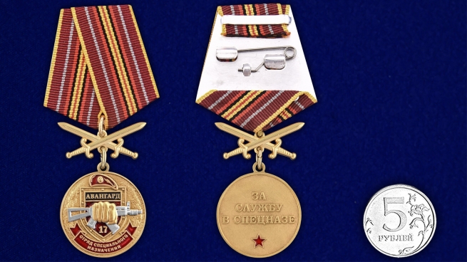 Нагрудная медаль За службу в 17-м ОСН Авангард - сравнительный вид