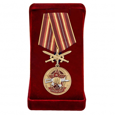 Нагрудная медаль За службу в 33-м ОСН Пересвет - в футляре