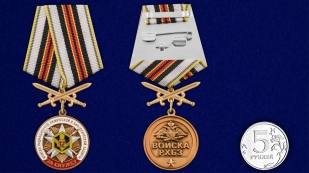 Нагрудная медаль За службу в войсках РХБЗ - сравнительный вид