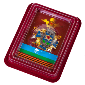 Нагрудный крест ВДВ "1930 - 2015" в бархатистом футляре бордового цвета