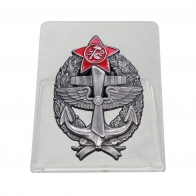 Нагрудный знак Красного командира - морского лётчика на подставке