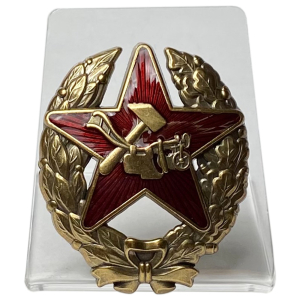 Нагрудный знак Красного командира РККА на подставке
