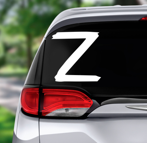 Наклейка на машину в виде символа «Z» 