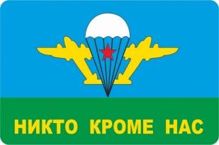 Наклейка ВДВ «Никто кроме нас» белый купол 8x12см