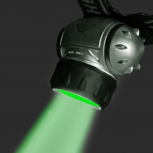 Налобный фонарик с зелеными светодиодами