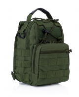 Наплечная тактическая однолямочная сумка-рюкзак (олива)