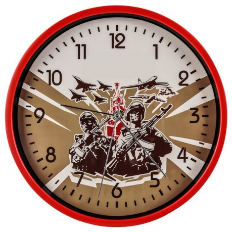 Настенные круглые часы для защитников Отечества