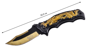 Нож с драконом Dark Side Blades Spring Assisted DS-A058 Gold (США)
