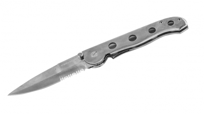 Нож с металлической ручкой Half-Serrated Blade Lock Pocket Knife 205