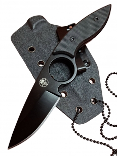 Нож скрытого ношения "ЧВК Вагнер" (черное лезвие, рукоять G10 черная)