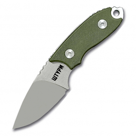 Нож скрытого ношения с фиксированным клинком "Штурм" D2 (клинок 55 мм, рукоять G10 олива)