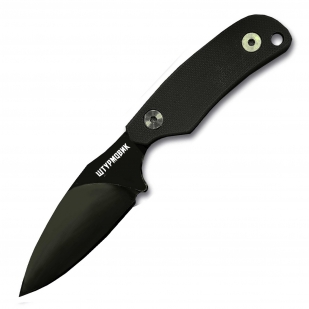 Нож скрытого ношения с фиксированным клинком "Штурмовик" D2 (клинок 61 мм, рукоять G10 черная)