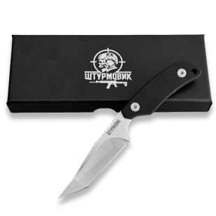 Нож скрытого ношения с фиксированным клинком "Штурмовик" D2 Tanto (рукоять G10 черная)