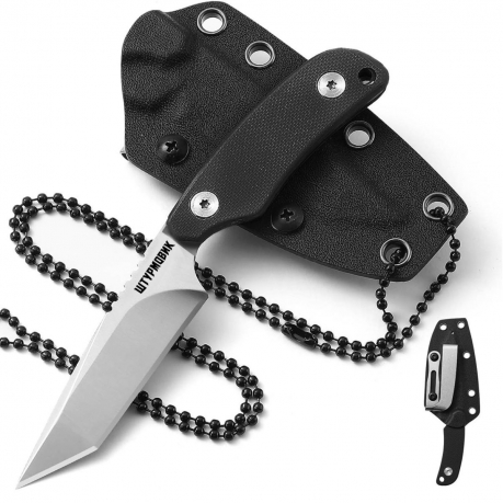 Нож скрытого ношения с фиксированным клинком "Штурмовик" D2 Tanto (рукоять G10 черная)