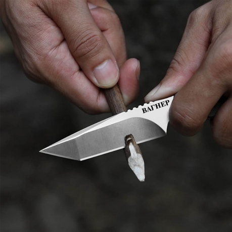 Нож скрытого ношения с фиксированным клинком "Вагнер" D2 Tanto (клинок 83 мм, рукоять G10 олива)