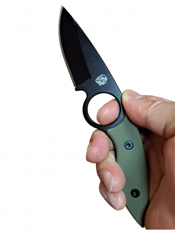 Нож скрытого ношения "Штурмовик" (черное лезвие, рукоять G10 хаки)