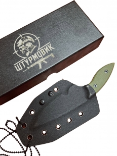 Нож скрытого ношения "Штурмовик" (черное лезвие, рукоять G10 хаки)