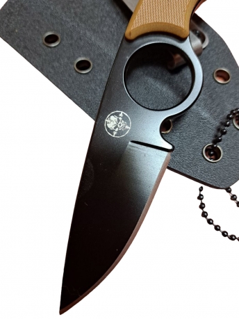 Нож скрытого ношения "Вагнер" с фиксированным лезвием (черное лезвие, рукоять G10 песок)