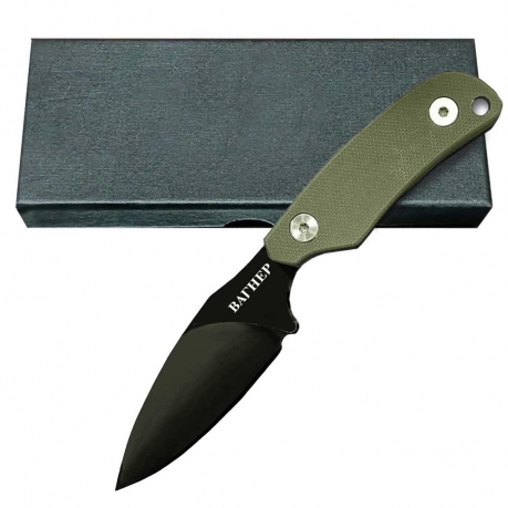 Нож скрытого ношения с фиксированным клинком "Вагнер" D2 (рукоять G10 хаки)