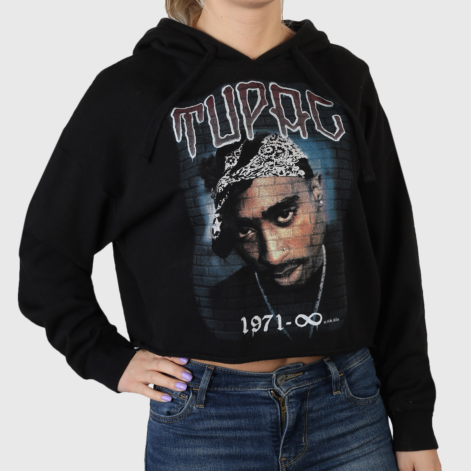 Объемная женская кофта-толстовка Cotton on – граффити фото-принт «Tupac 1971 – ?» №885