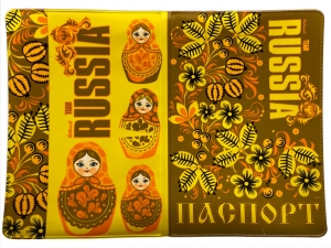Обложка на паспорт RUSSIA «Матрёшки»