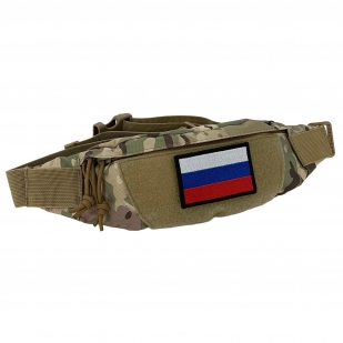 Купить однолямочную тактическую сумку с шевроном "Флаг России"