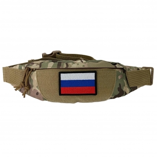 Однолямочная тактическая сумка с шевроном "Флаг России"