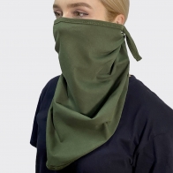 Однотонная маска-бандана шарф оливкового цвета