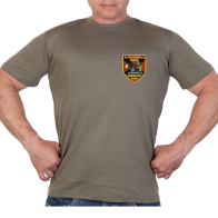 Оливковая футболка с термотрансфером Мотострелковые войска