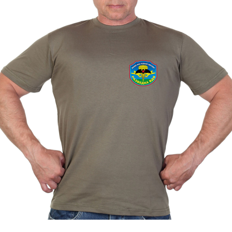 Оливковая футболка с термотрансфером Разведка ВДВ