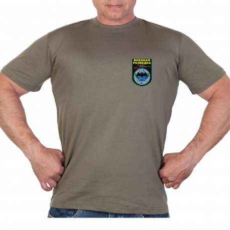 Оливковая футболка с термотрансфером Военная разведка