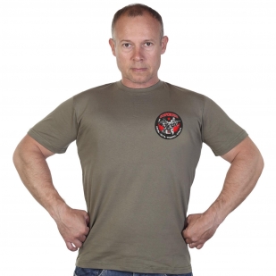 Оливковая хлопковая футболка с термоаппликацией Доброволец Z