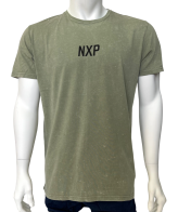 Оливковая мужская футболка NXP с черным принтом