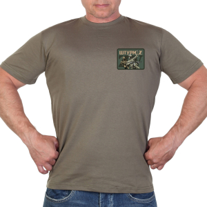 Оливковая мужская футболка с трансфером ZV "Штурм"