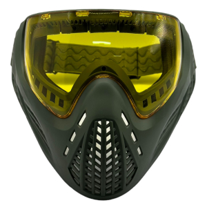 Оливковая защитная маска Virtue VIO Ascend для пейнтбола с желтой линзой 