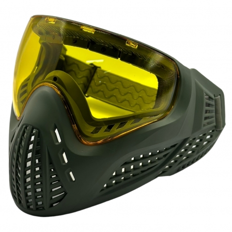 Оливковая защитная маска Virtue VIO Ascend для пейнтбола с желтой линзой