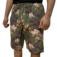 Оливковые мужские шорты с цветным принтом от Septwolves