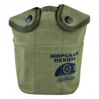 Оливковый чехол на флягу "Морская Пехота"